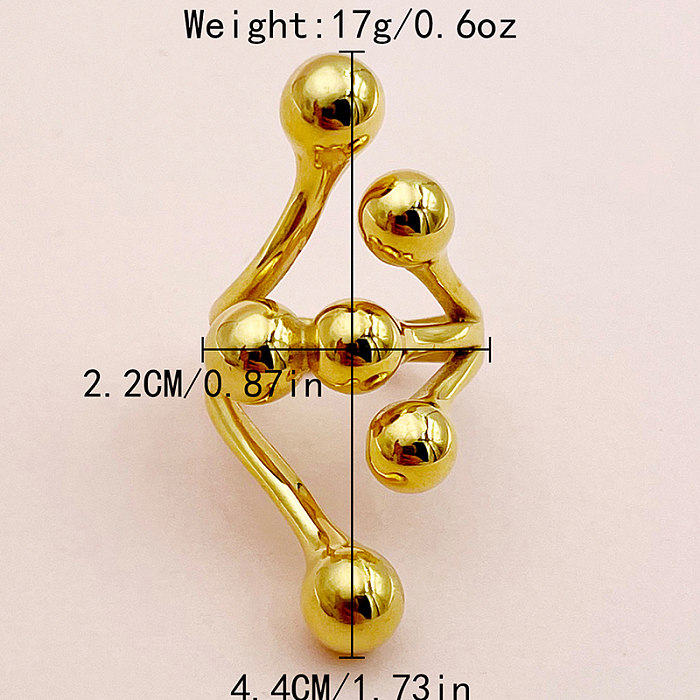Hip-Hop Roman Style Streetwear Geometric Stainless Steel Plating Gold Plated Rings