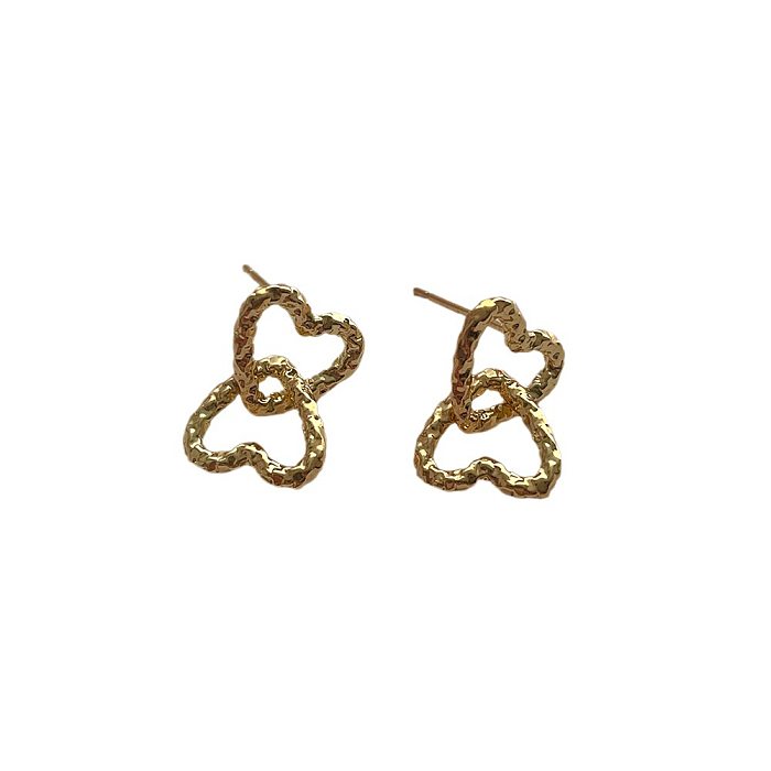 1 Pair Simple Style Solid Color Asymmetrical Chain Copper Ear Studs