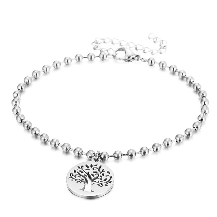 Streetwear Tree Stainless Steel Plating 18K Gold Plated Bracelets Necklace