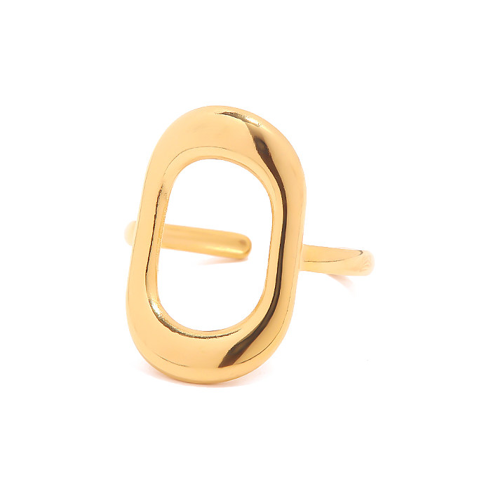 1 Stück ovaler offener Ring mit Edelstahlbeschichtung im INS-Stil