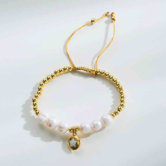 Mode Kreuz Mond Herz Form Seil Kupfer Perlen Armbänder 1 Stück