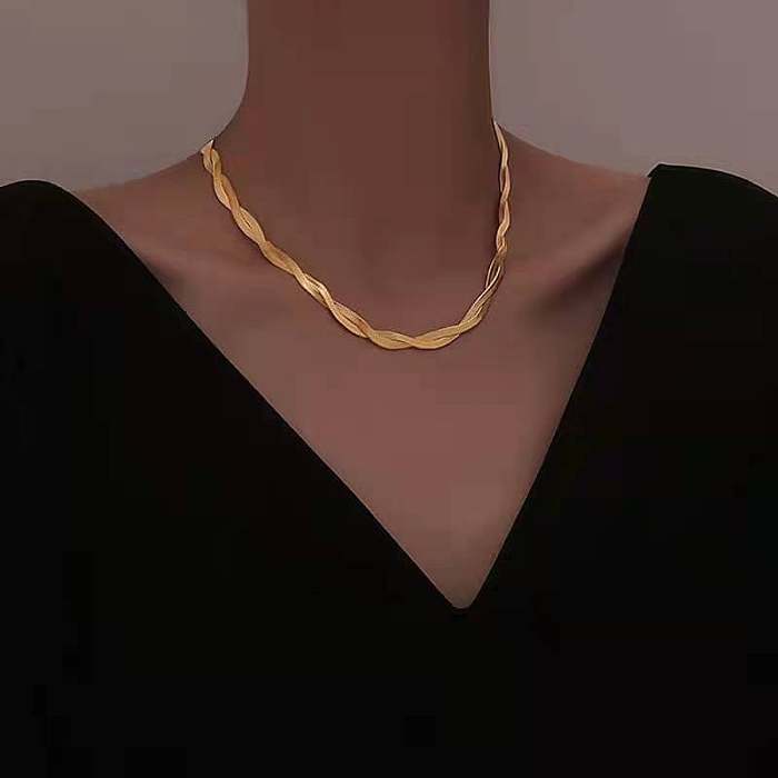 Fashion Twist Titanium Steel Plating Bracelets Necklace