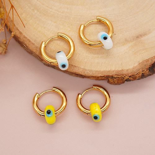 1 Piece Elegant Lady Eye Copper Earrings