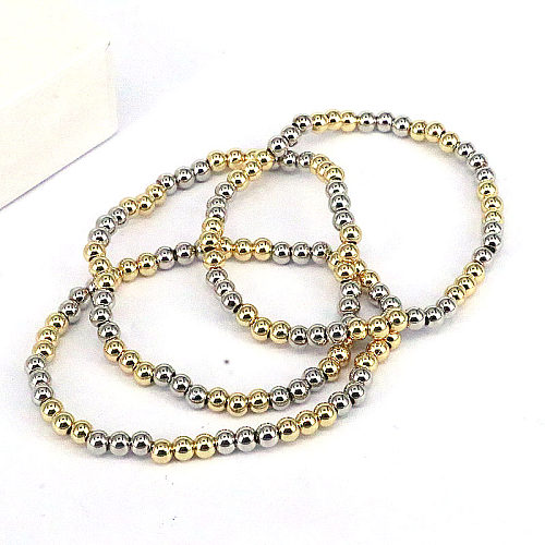1 Piece Fashion Geometric Round Copper Beaded Bracelets