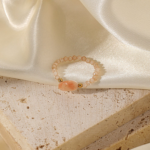 Bagues décontractées en perles de cuivre de couleur unie