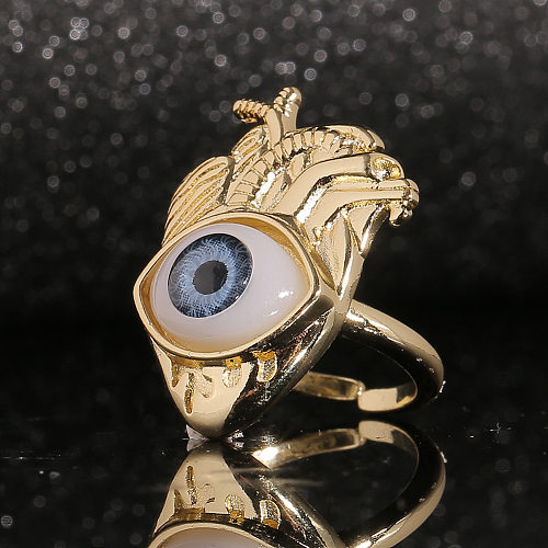Exaggerated Jewelry Evil Eye Design Rings Hip Hop Rock Ring Open Rings Wholesale