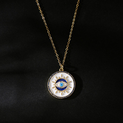 Classic Style Cool Style Eye Copper Pendant Necklace In Bulk