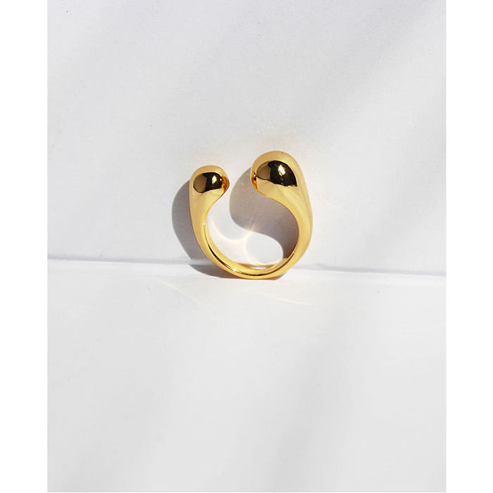 Modischer offener Ring mit geometrischer Verkupferung, 1 Stück
