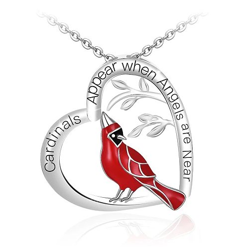 Fashion Cross Heart Shape Bird Copper Enamel Necklace 1 Piece