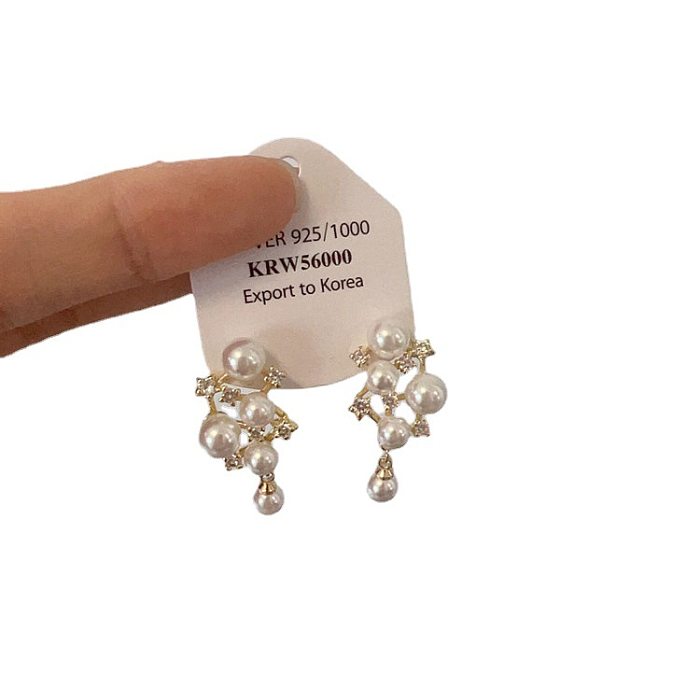 1 Pair Modern Style Fruit Inlay Copper Artificial Pearls Ear Studs