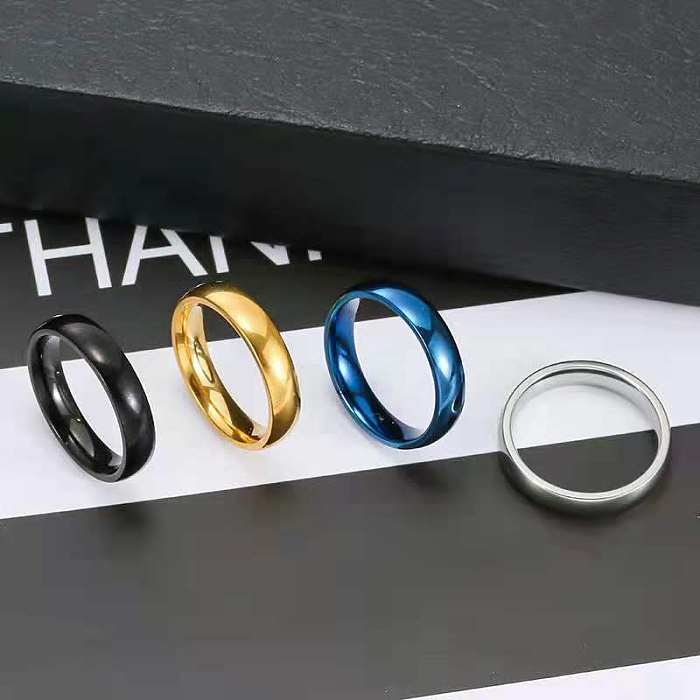Wholesale Retro Solid Color Stainless Steel Rings