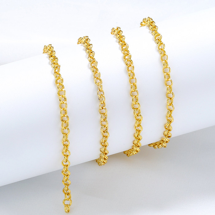 Collar de cobre plateado oro redondo del cobre 18K del estilo simple casual en bulto