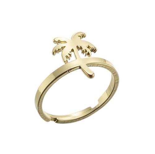 Simple Style Coconut Tree Stainless Steel Rings