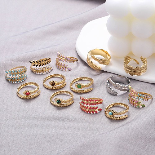 Offene Ringe aus einfarbigem Edelstahl im Vintage-Stil