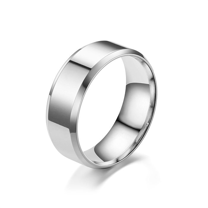 Fashion Solid Color Stainless Steel Rings Metal Stainless Steel Rings