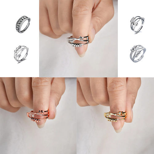 Simple Style Commute Solid Color Copper Plating Open Ring