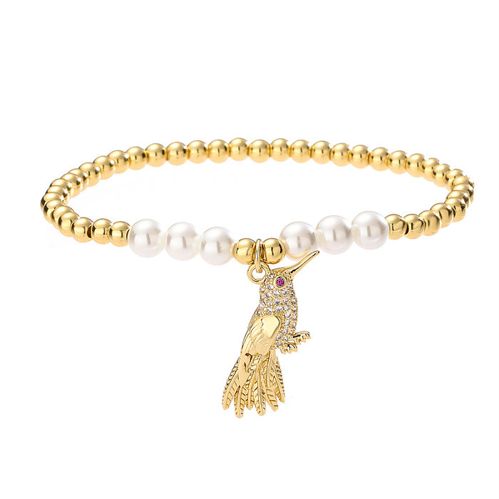 Bracelets de base en perles de cuivre avec oiseaux de style classique