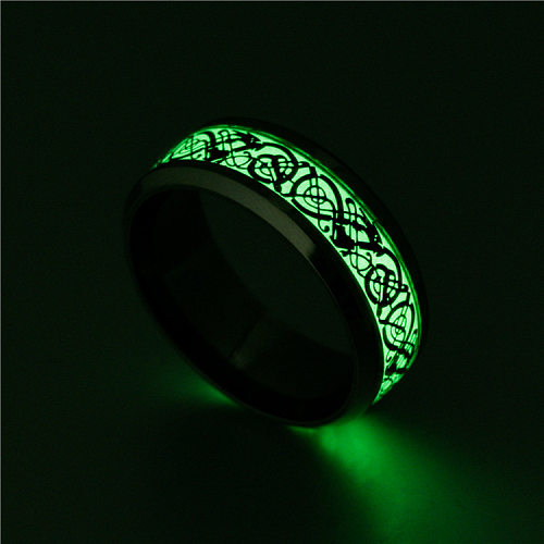 Novo anel de dragão com padrão de fluorescência luminosa