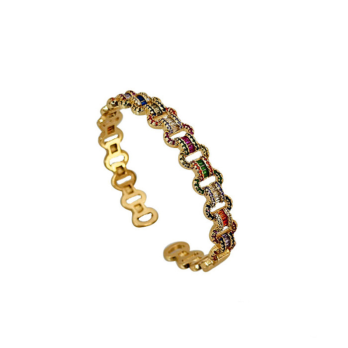 Bracelet plaqué or 14 carats avec incrustation de placage en laiton coloré pour trajet décontracté