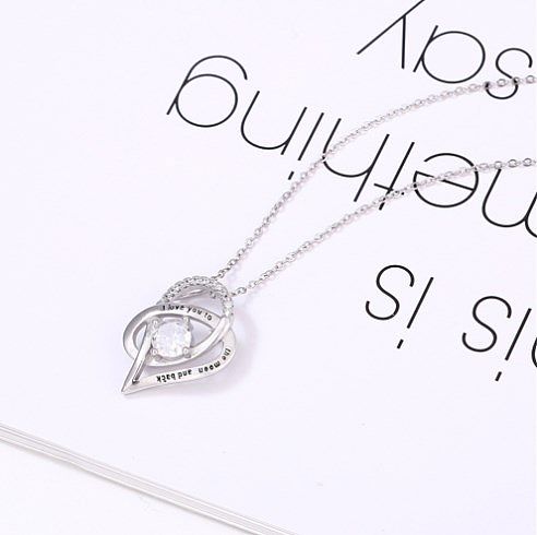 MAMA Letter Heart Shape Alloy Copper Zircon Pendant Necklace In Bulk