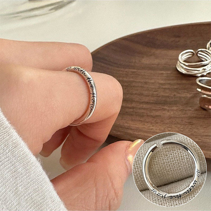 Anéis abertos com revestimento de cobre geométrico de estilo simples