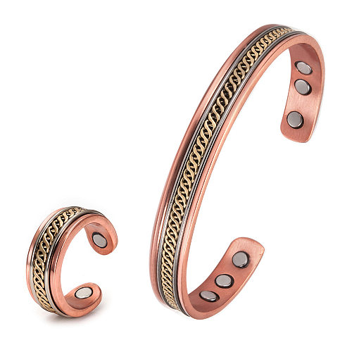 Estilo simples estilo clássico streetwear anéis de cobre geométrico pulseiras
