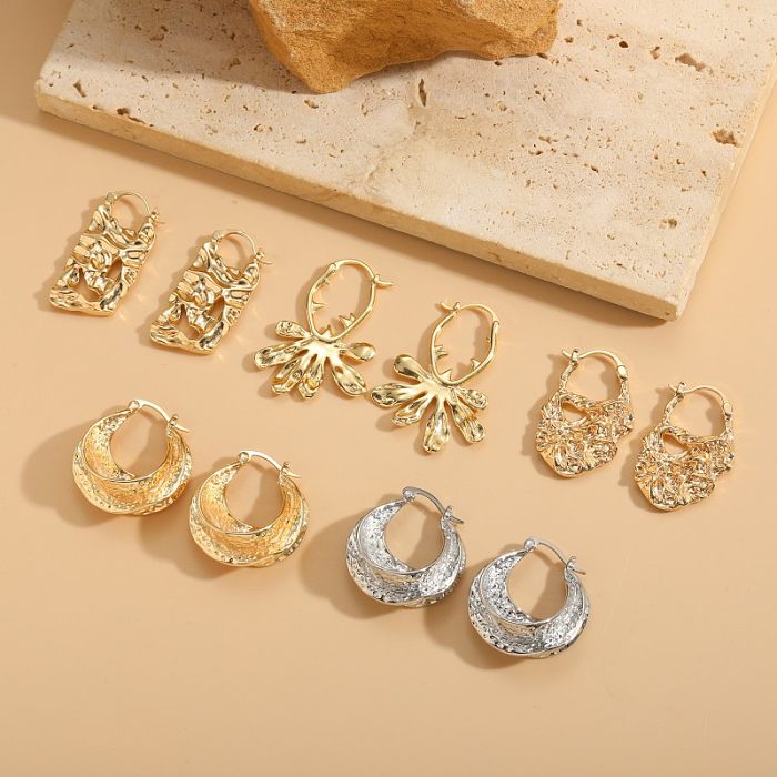 1 Pair Classic Style Round Plating Inlay Copper Zircon 14K Gold Plated Earrings