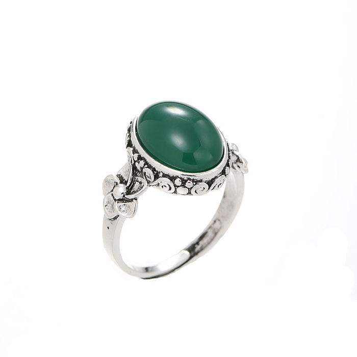 Vintage Style Solid Color Natural Stone Open Rings