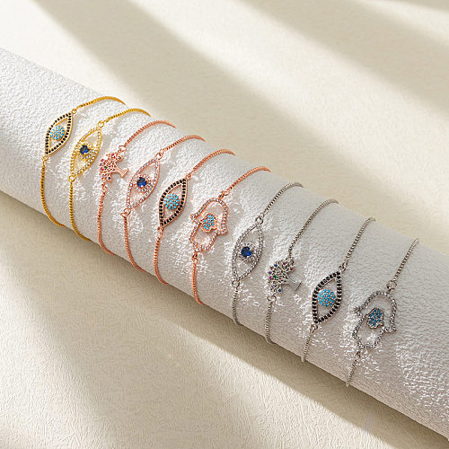 Fashion Eye Kupfer-Inlay-Zirkon-Armbänder, 1 Stück