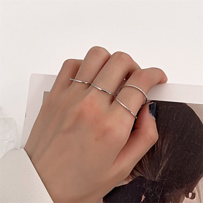 Simple Style Solid Color Copper Plating 14K Gold Plated Rings