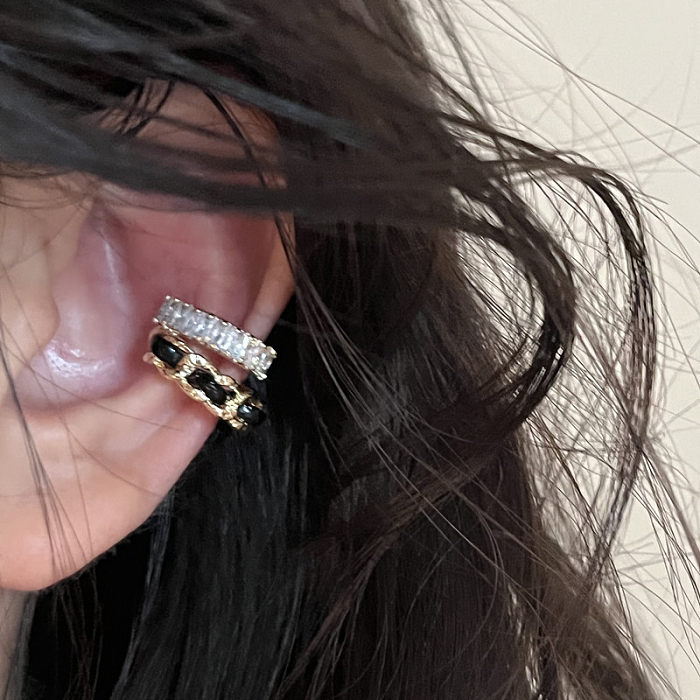 1 Piece Simple Style Commute C Shape Plating Inlay Copper Zircon Ear Cuffs