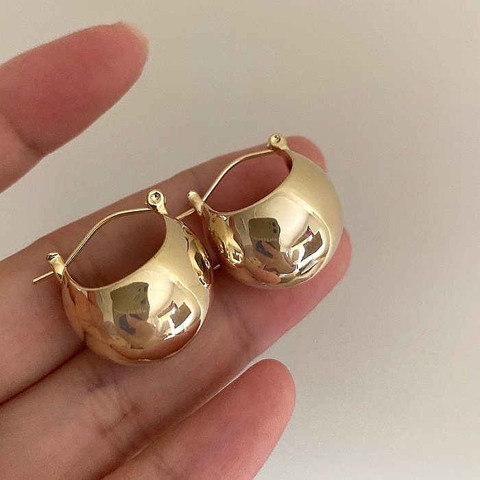 Fashion Circle Copper Hoop Earrings 1 Pair