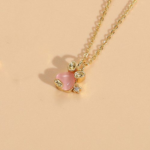 Elegant Luxurious Classic Style Animal Copper 14K Gold Plated Opal Zircon Pendant Necklace In Bulk