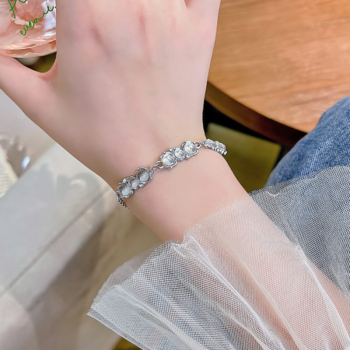 Bracelets en cristal artificiel avec incrustation de cuivre rond de style simple