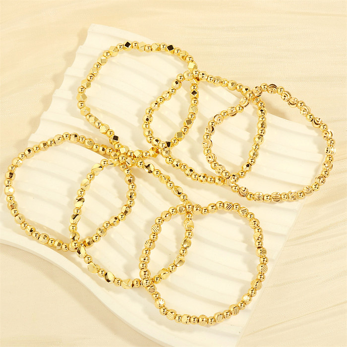 IG Style Simple Style Runde Kupferbeschichtung mit 18 Karat vergoldeten Armbändern