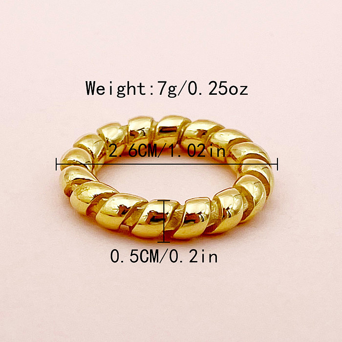 Estilo simples comutar anéis banhados a ouro de polimento de aço inoxidável de cor sólida