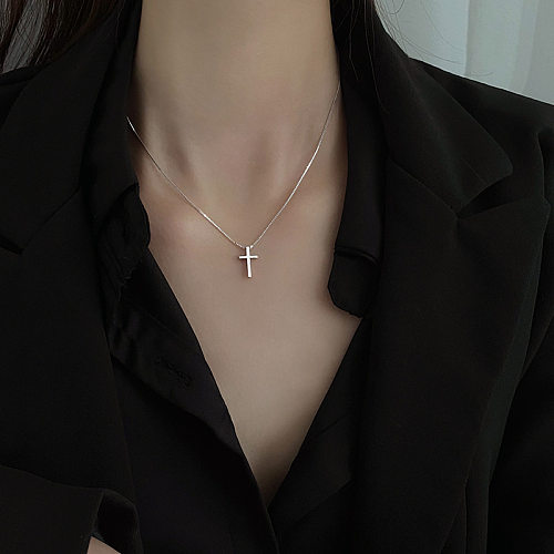 Fashion Simple Style Cross Copper Plating Necklace