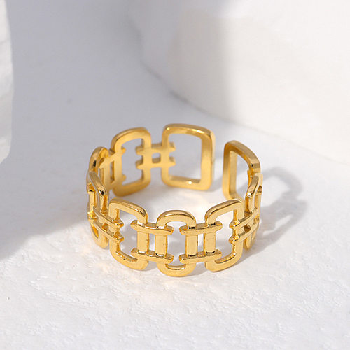 Simple Style Geometric Stainless Steel Plating Open Ring