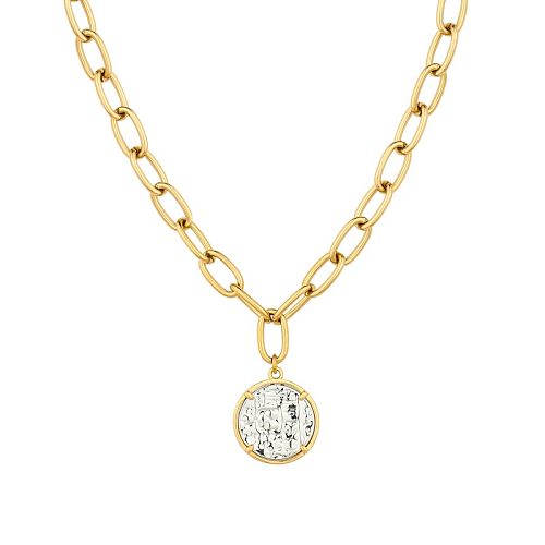 Simple Style Round Heart Shape Stainless Steel Plating Gold Plated Earrings Necklace