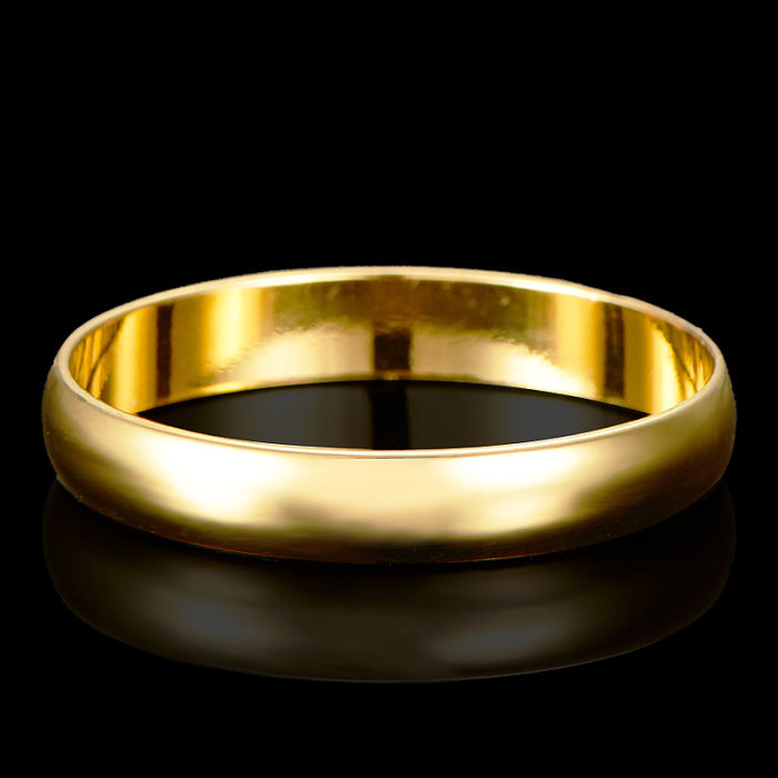 Anéis banhados a ouro com revestimento de cobre de cor sólida estilo simples