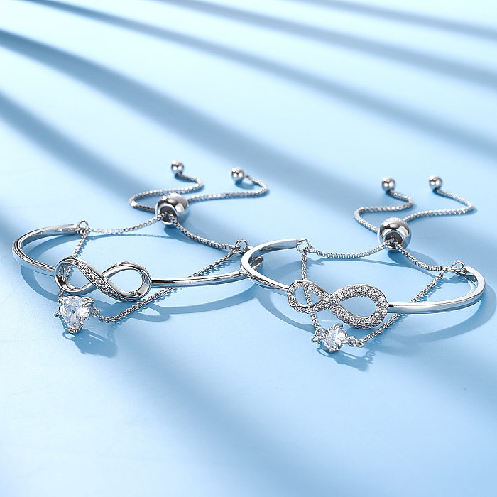 Schlichte Infinity-Armbänder mit Kupfereinlage und Zirkon