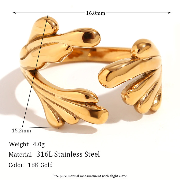 Wholesale Vintage Style Simple Style Color Block Flower Stainless Steel Plating 18K Gold Plated Rings