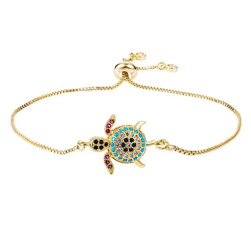 Fashion Copper Inlaid Zircon Pull Animal Bracelet NHLN155058