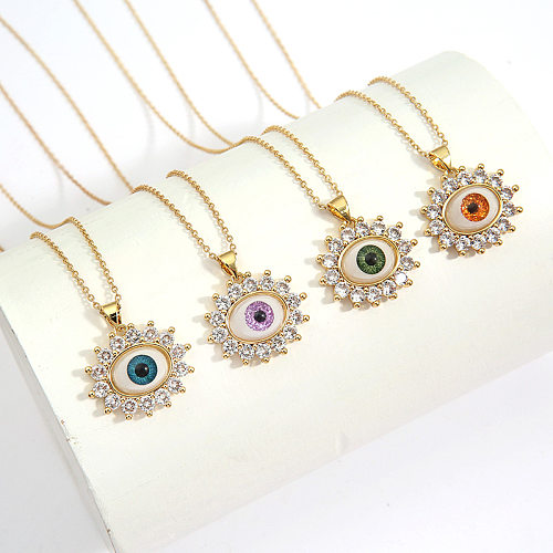 Mode-Augen-Kupfer-Halskette mit eingelegten Zirkon-Kupfer-Halsketten