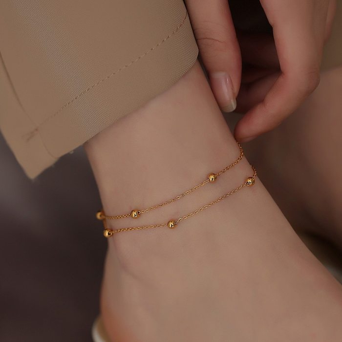 Sweet Solid Color Titanium Steel Bracelets Anklet Necklace