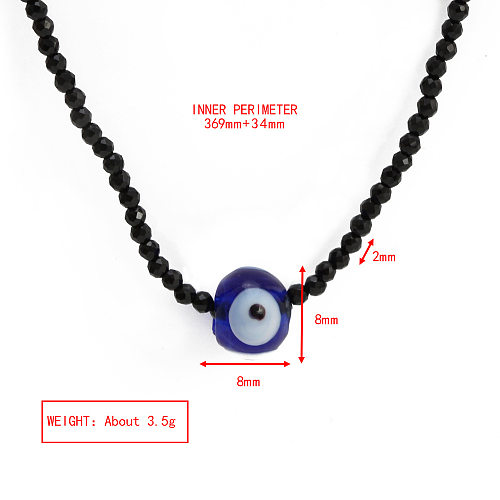 Simple Style Eye Copper Inlay Artificial Gemstones Pendant Necklace