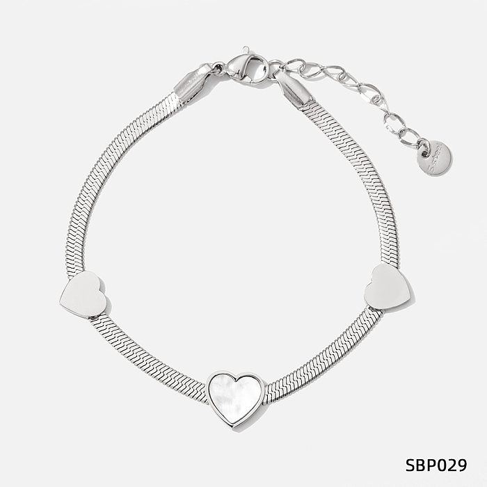 Collier de bracelets en acier titane en acier inoxydable en forme de coeur de style classique en gros