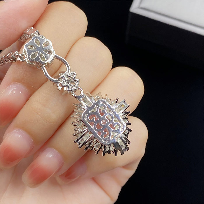 Elegant Geometric Copper Plating Inlay Zircon Rings Earrings Necklace