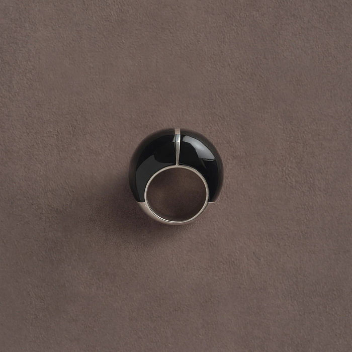 Anéis banhados a ouro com revestimento de cobre em bloco colorido de estilo simples