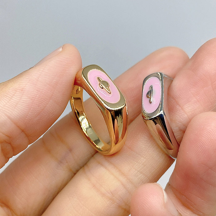 1 Piece Fashion Planet Copper Plating Rings